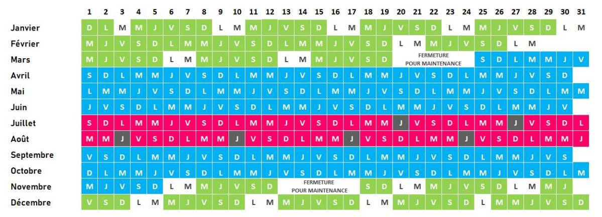 horaires panoramique des dômes