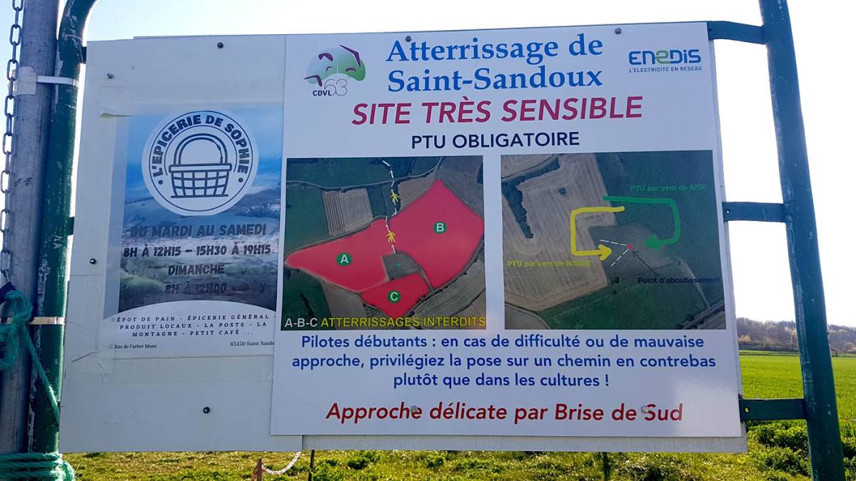 instruction atterrissage parapente saint sandoux